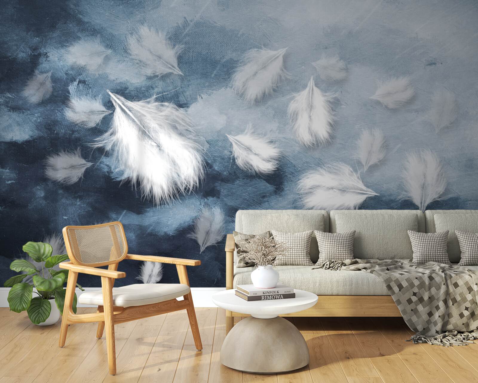 Фотошпалери м'яке білосніжне пір'я