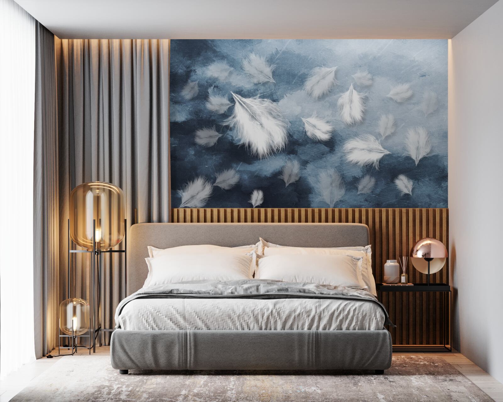 Фотошпалери м'яке білосніжне пір'я