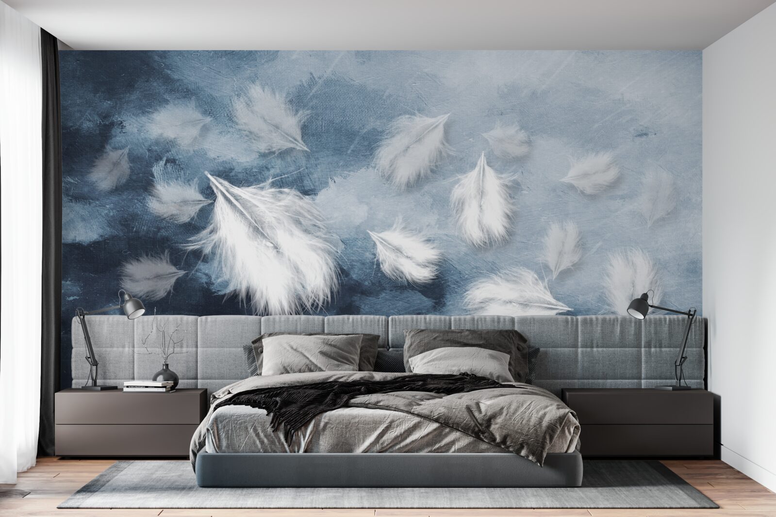 Фотошпалери м'яке білосніжне пір'я