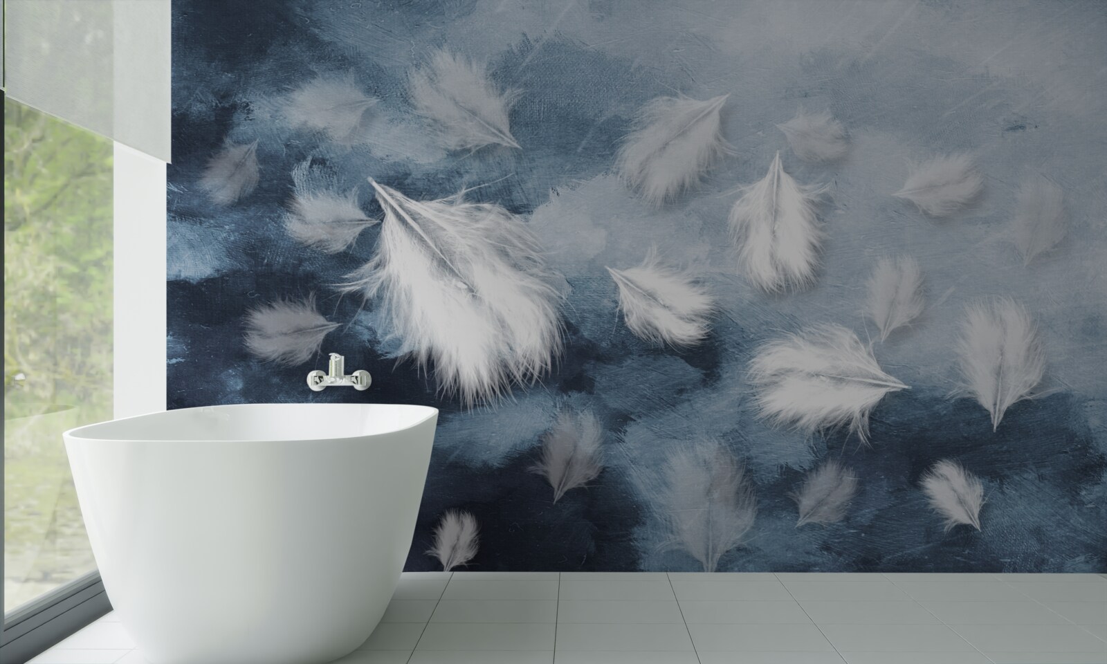 Фотошпалери м'яке білосніжне пір'я