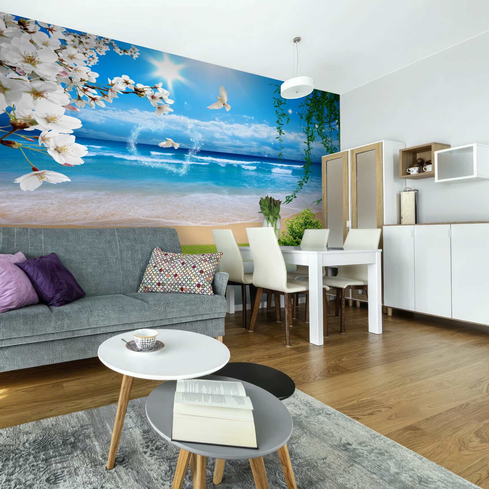 Фотошпалери океанські пасовища в зеленому кольорі