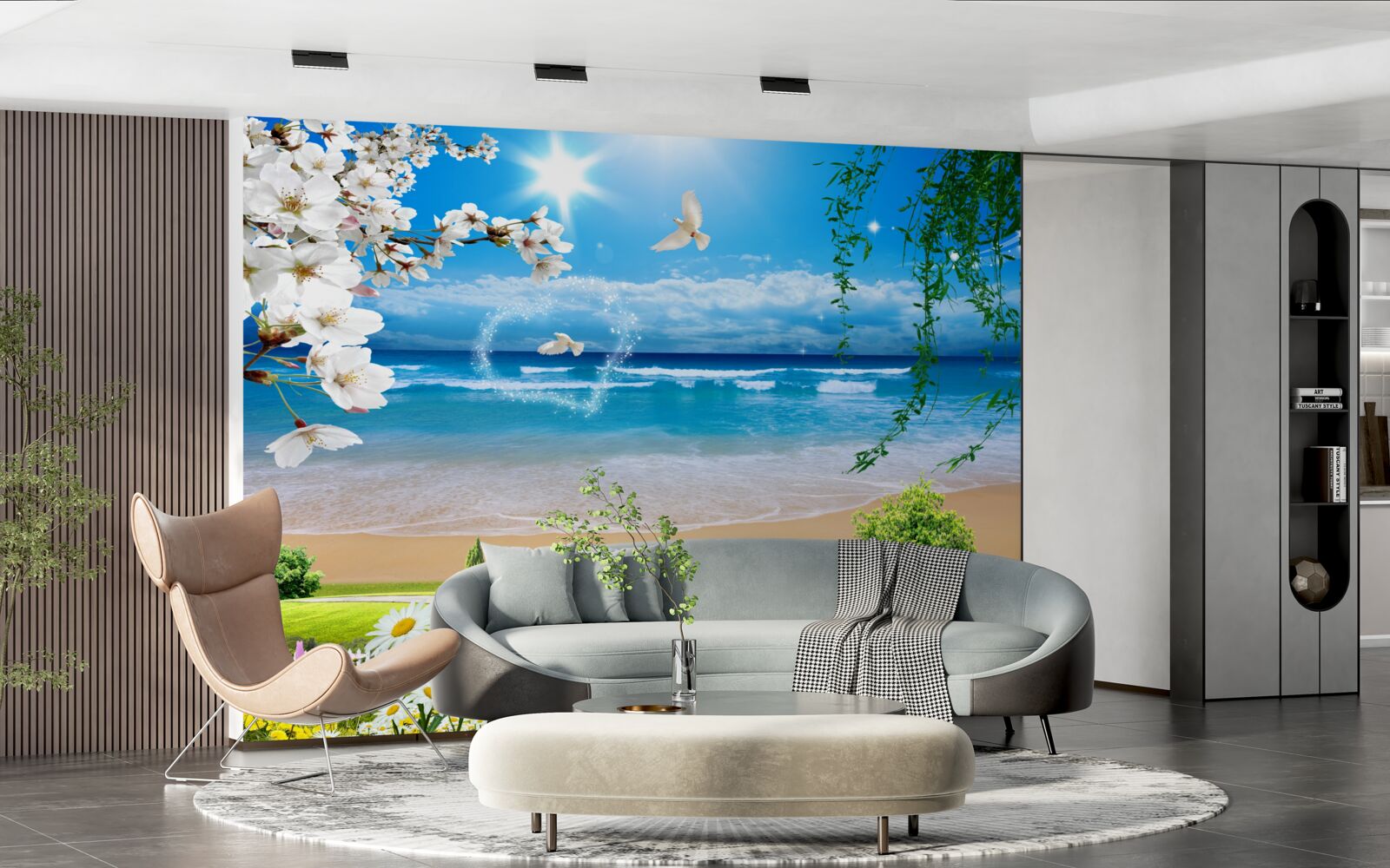 Фотошпалери океанські пасовища в зеленому кольорі