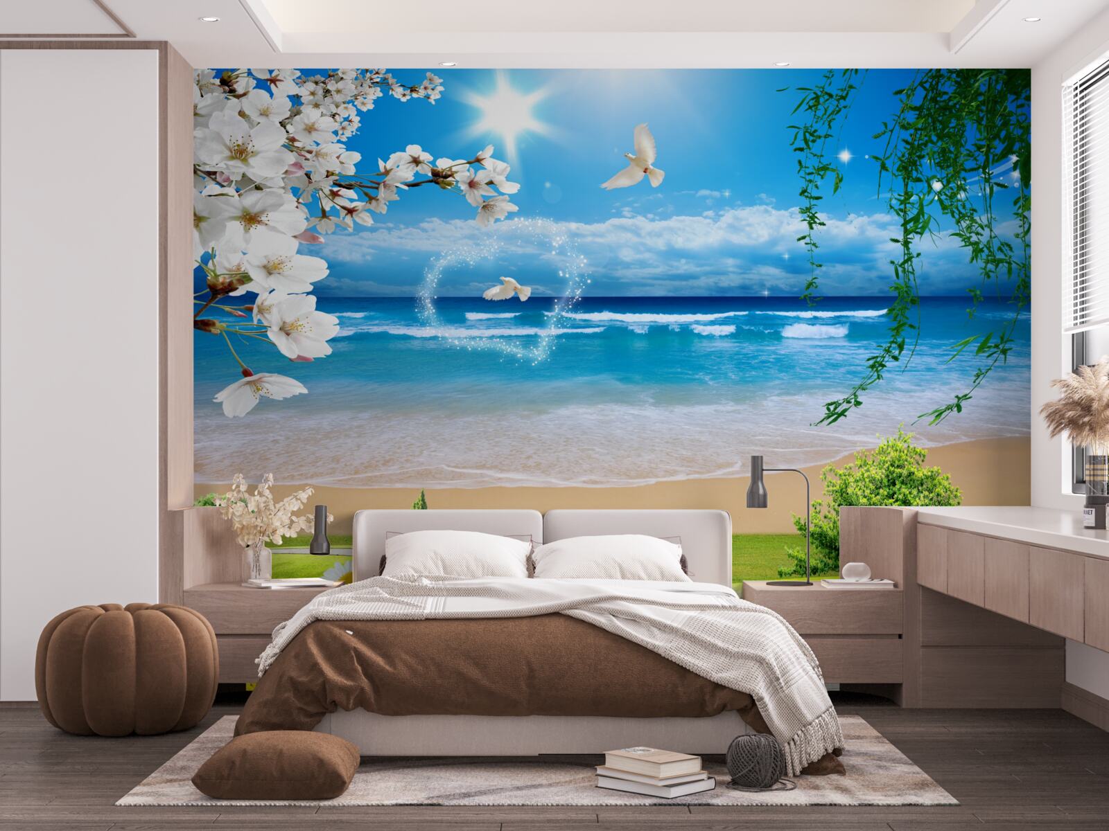 Фотошпалери океанські пасовища в зеленому кольорі