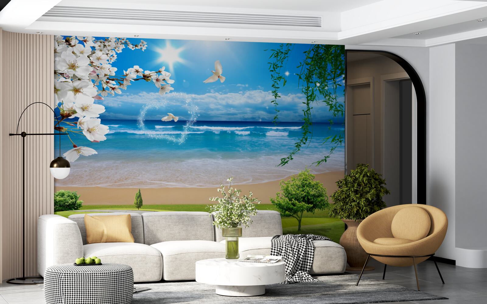 Фотошпалери океанські пасовища в зеленому кольорі