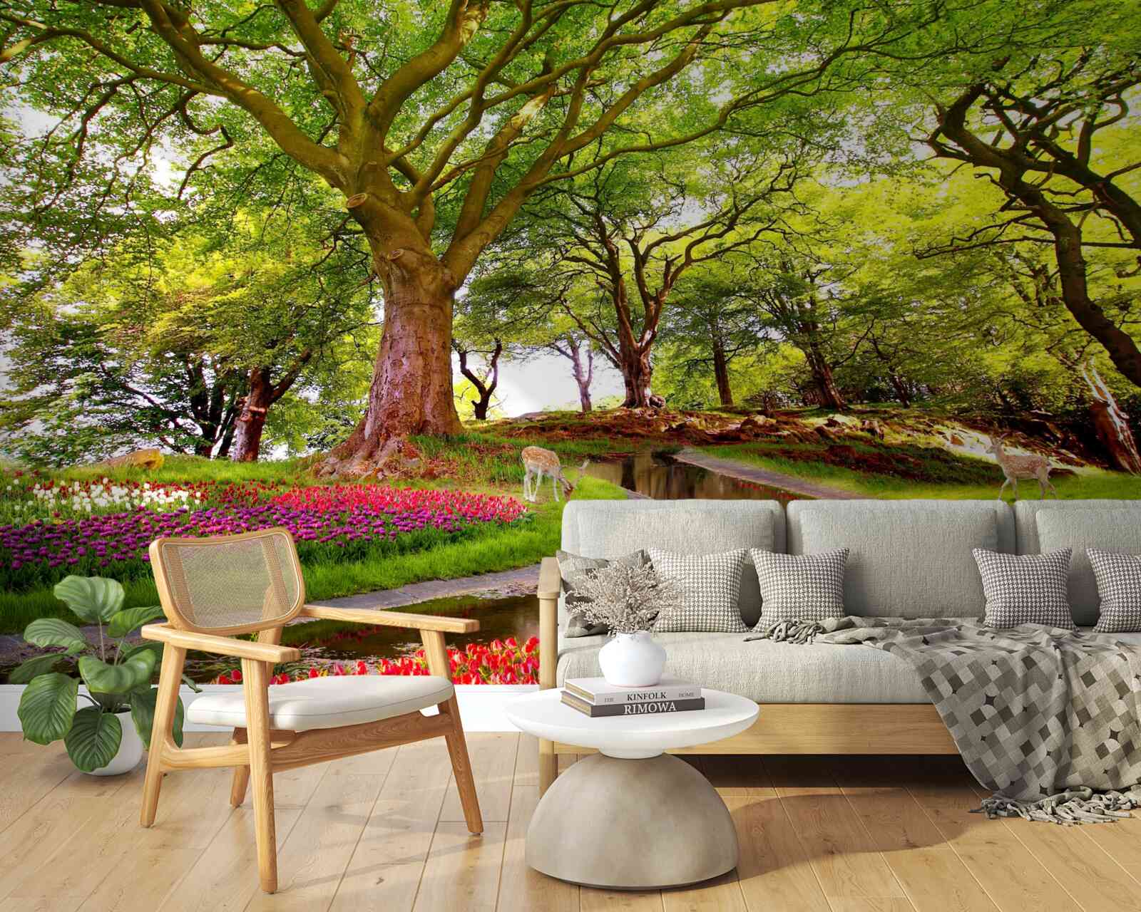 Фотошпалери розмаїття літніх відтінків у глибині лісу