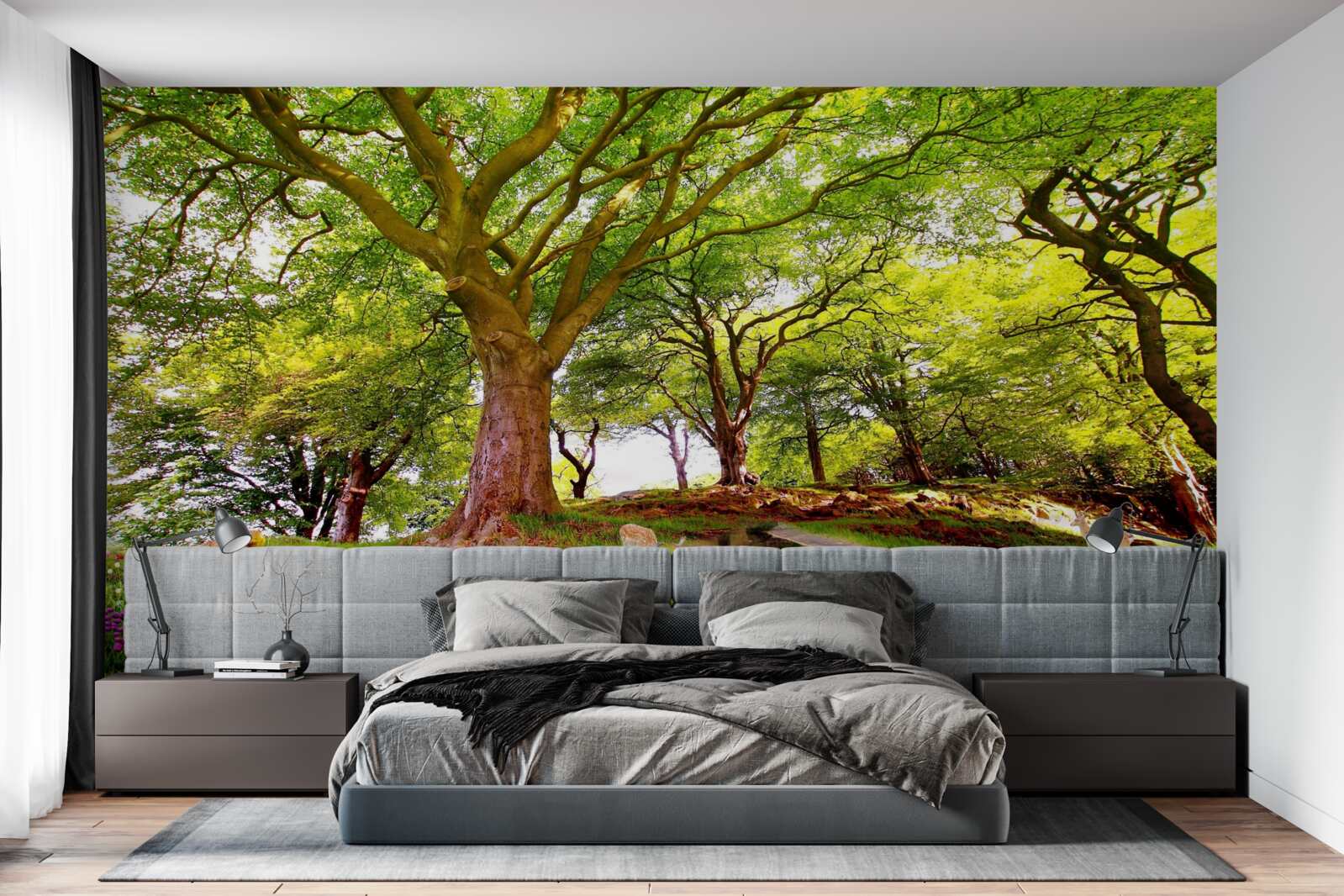 Фотошпалери розмаїття літніх відтінків у глибині лісу