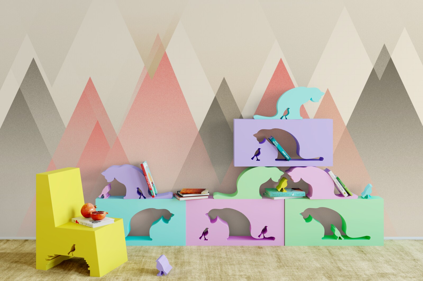 Фотошпалери туманний ліс восени