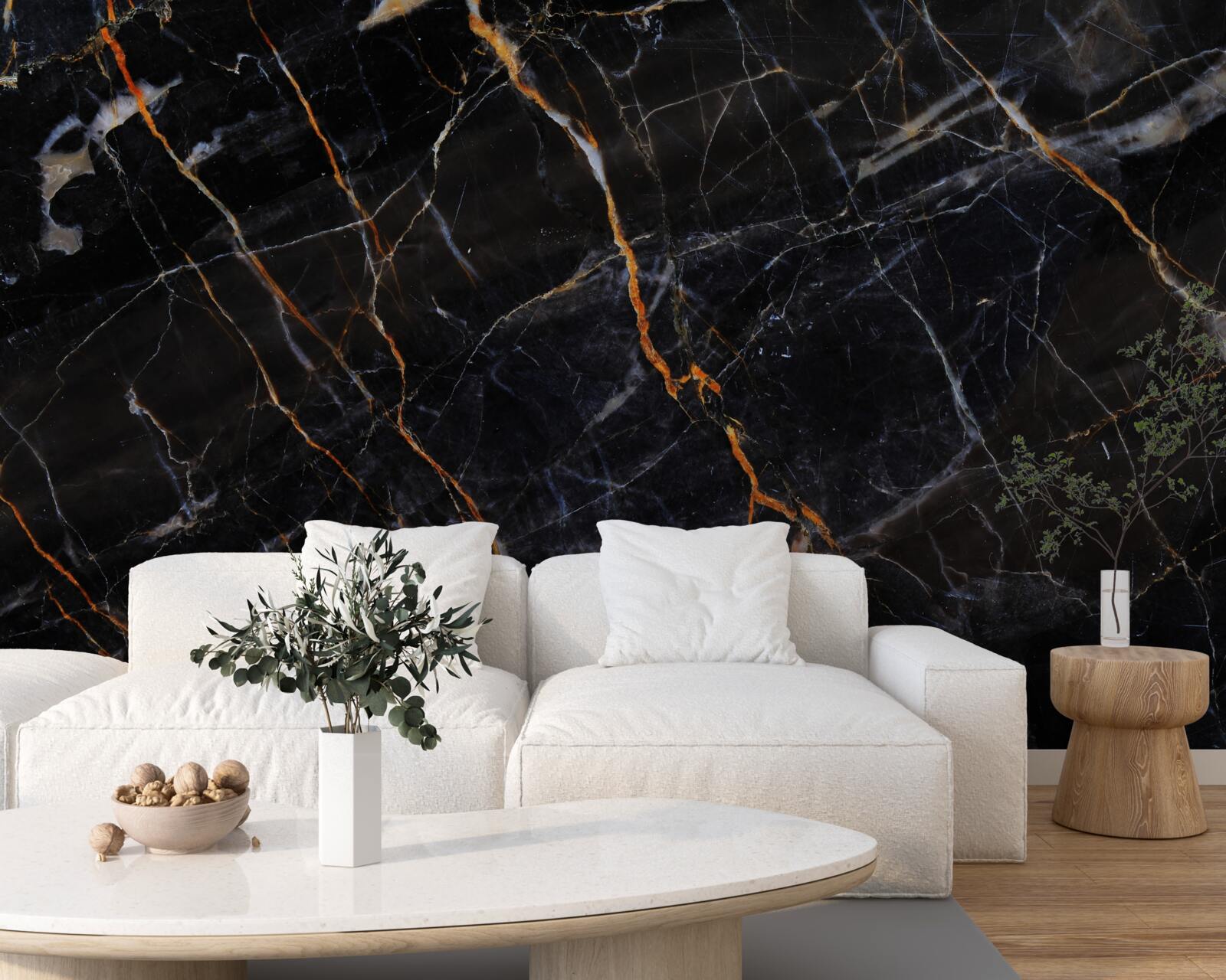 Фотошпалери вишуканий чорний мармур з аксесуарами