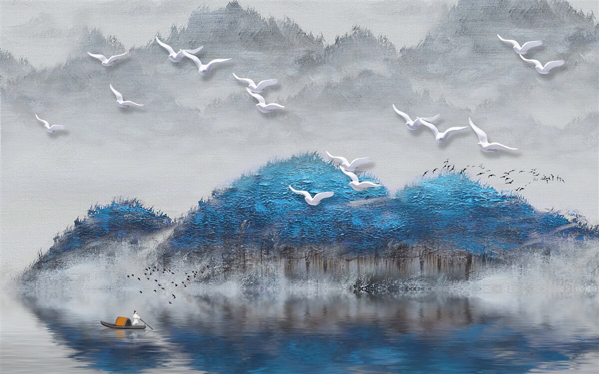 Фотошпалери річки виходять зі ставка