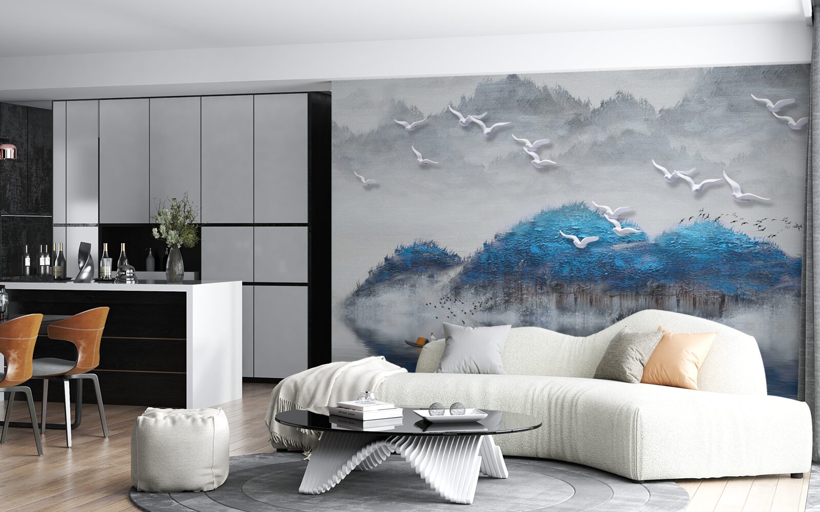 Фотошпалери річки виходять зі ставка