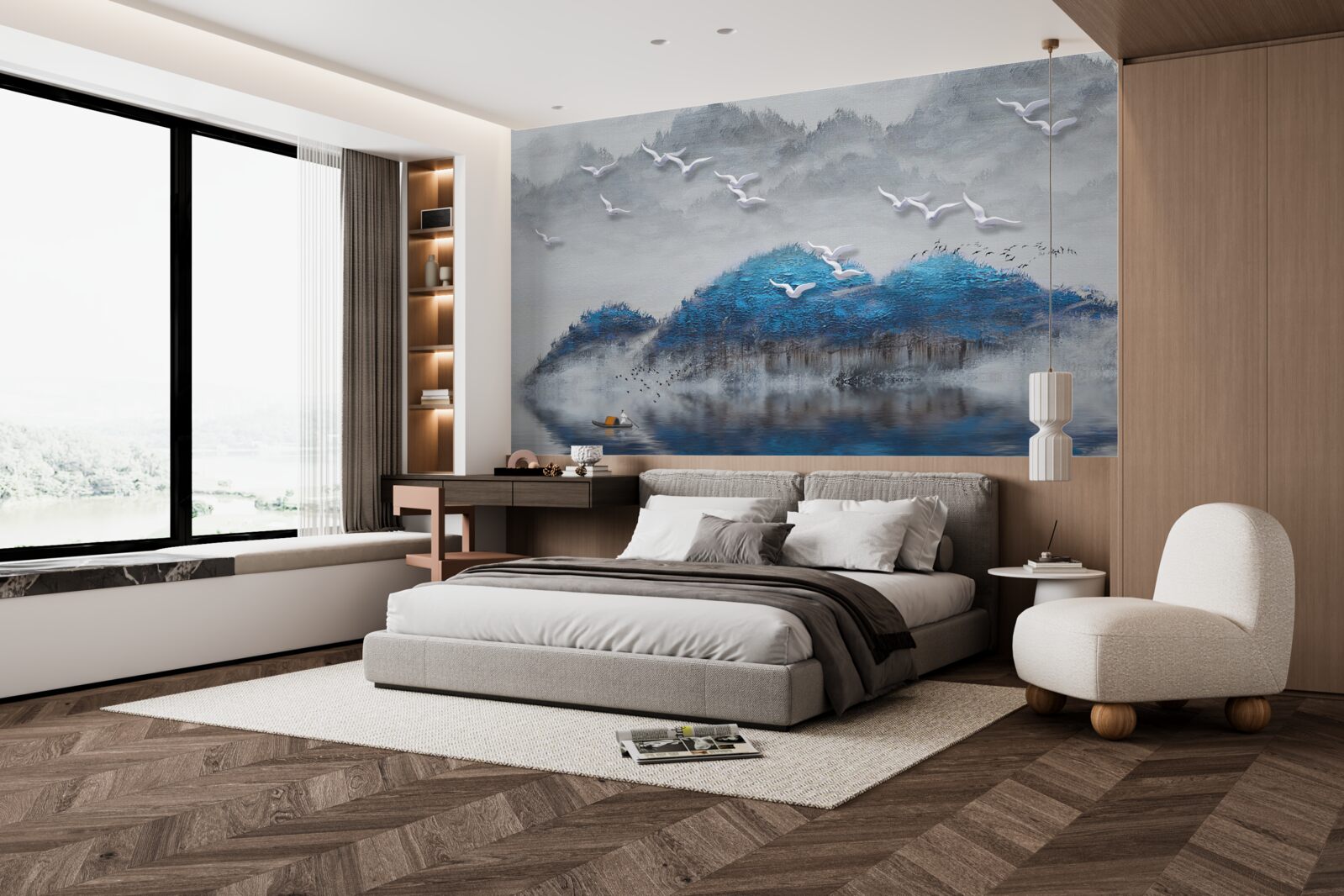 Фотошпалери річки виходять зі ставка