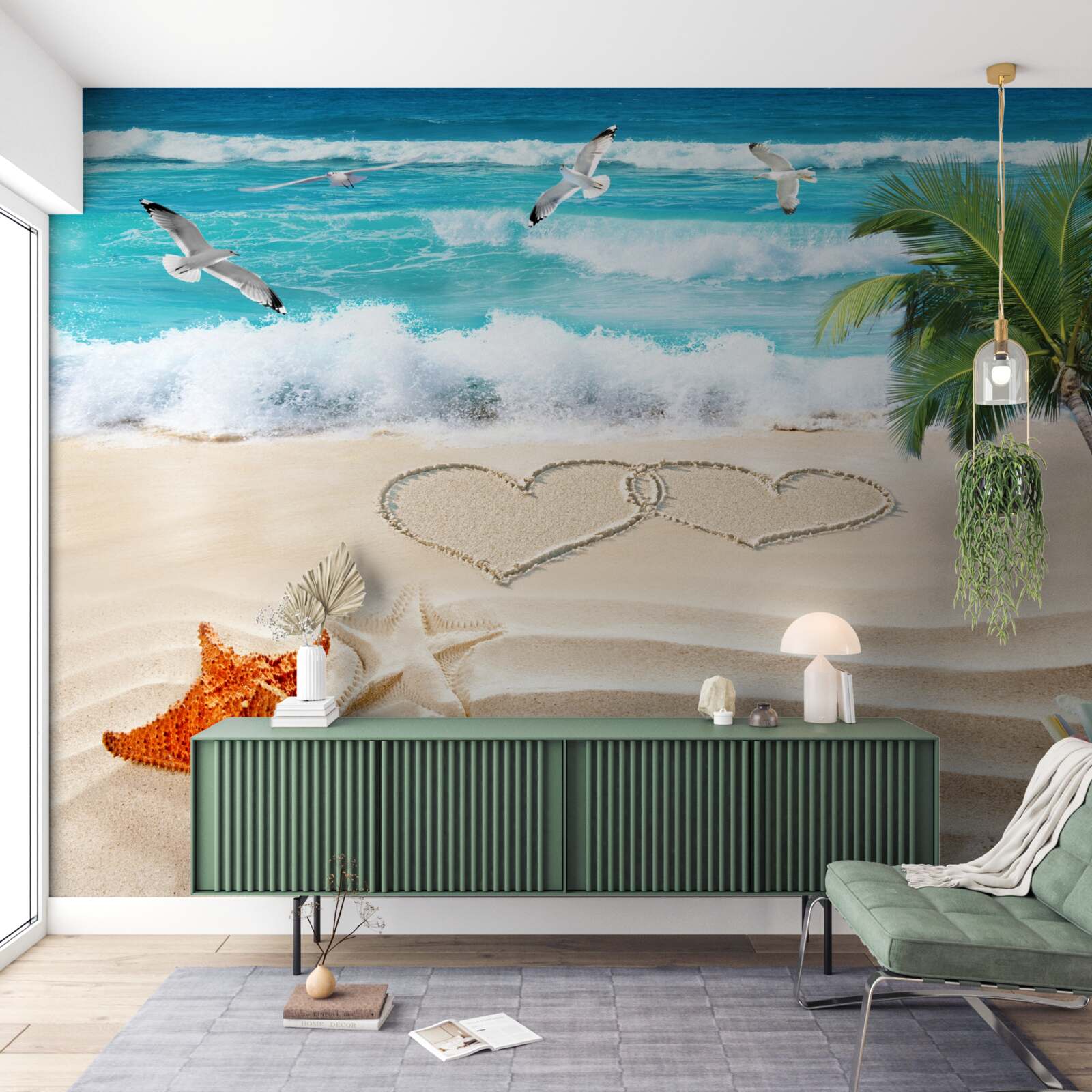 Фотошпалери пальми та пляж у тропіках