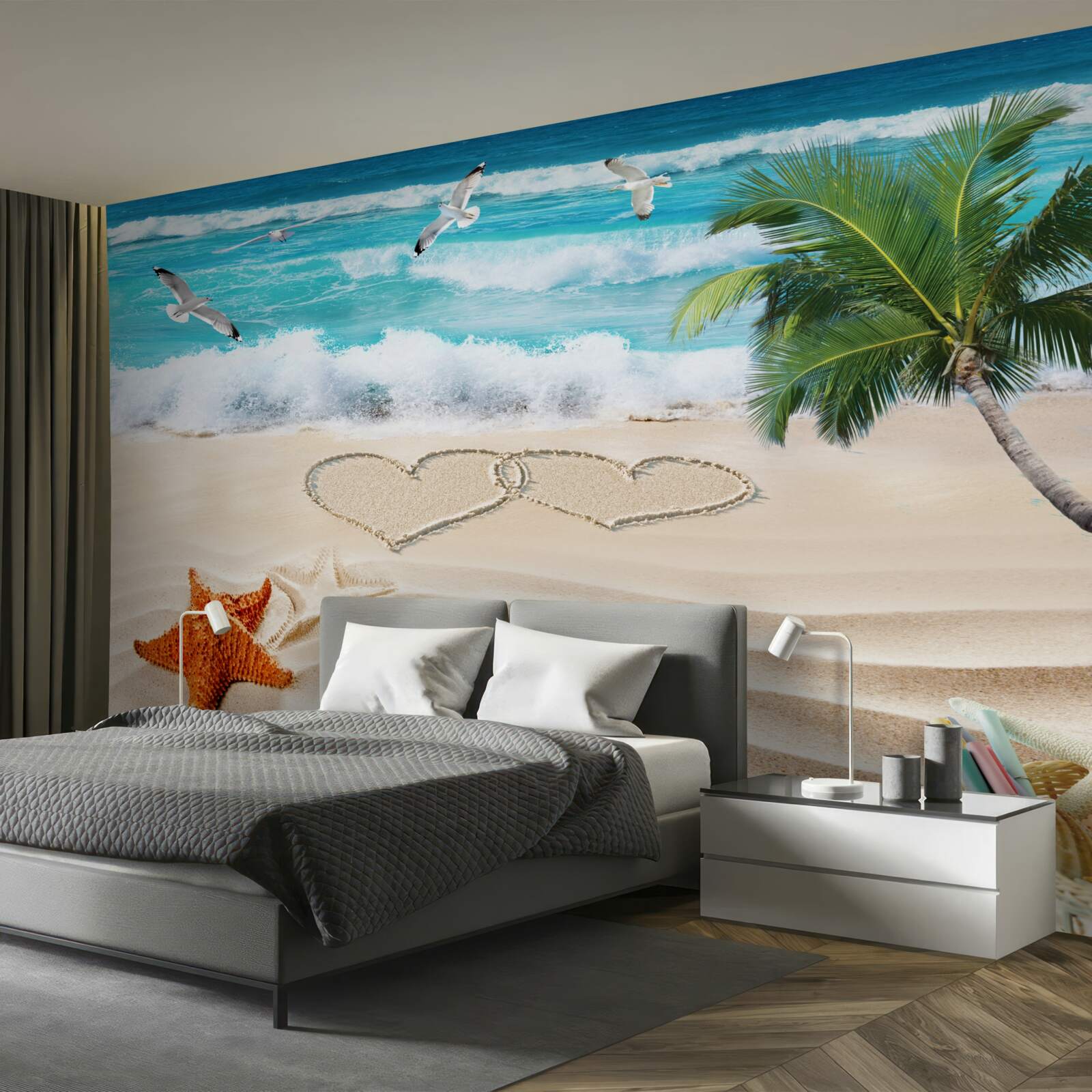 Фотошпалери пальми та пляж у тропіках