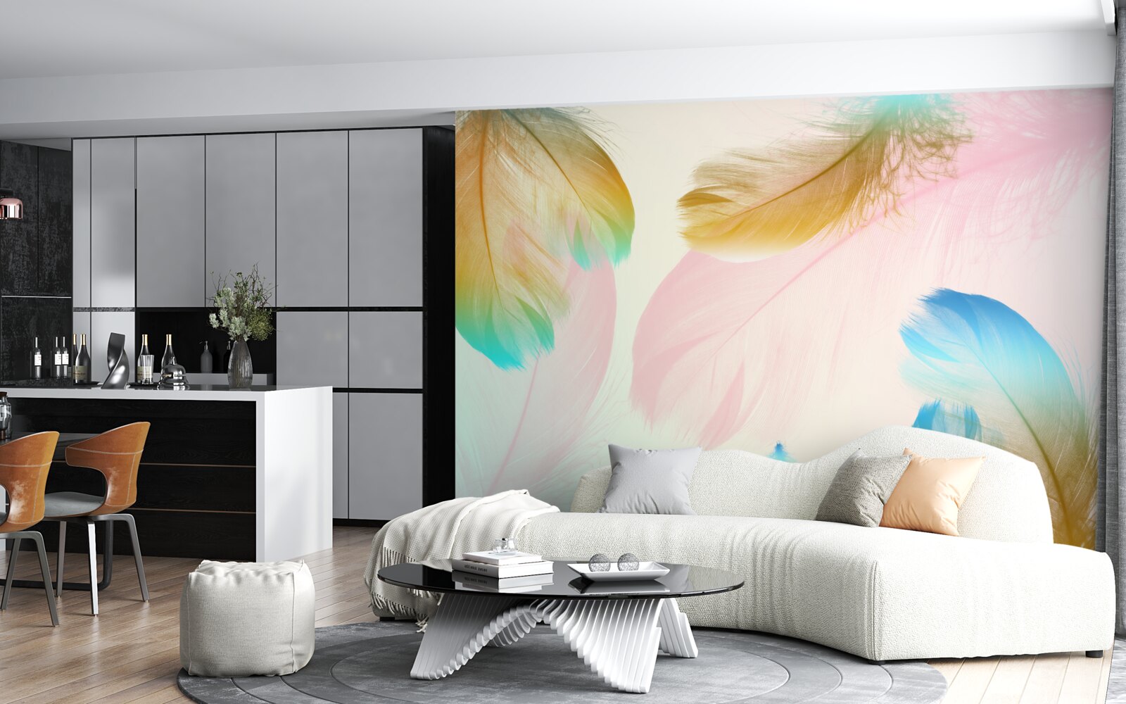 Фотошпалери пастельне пір'я