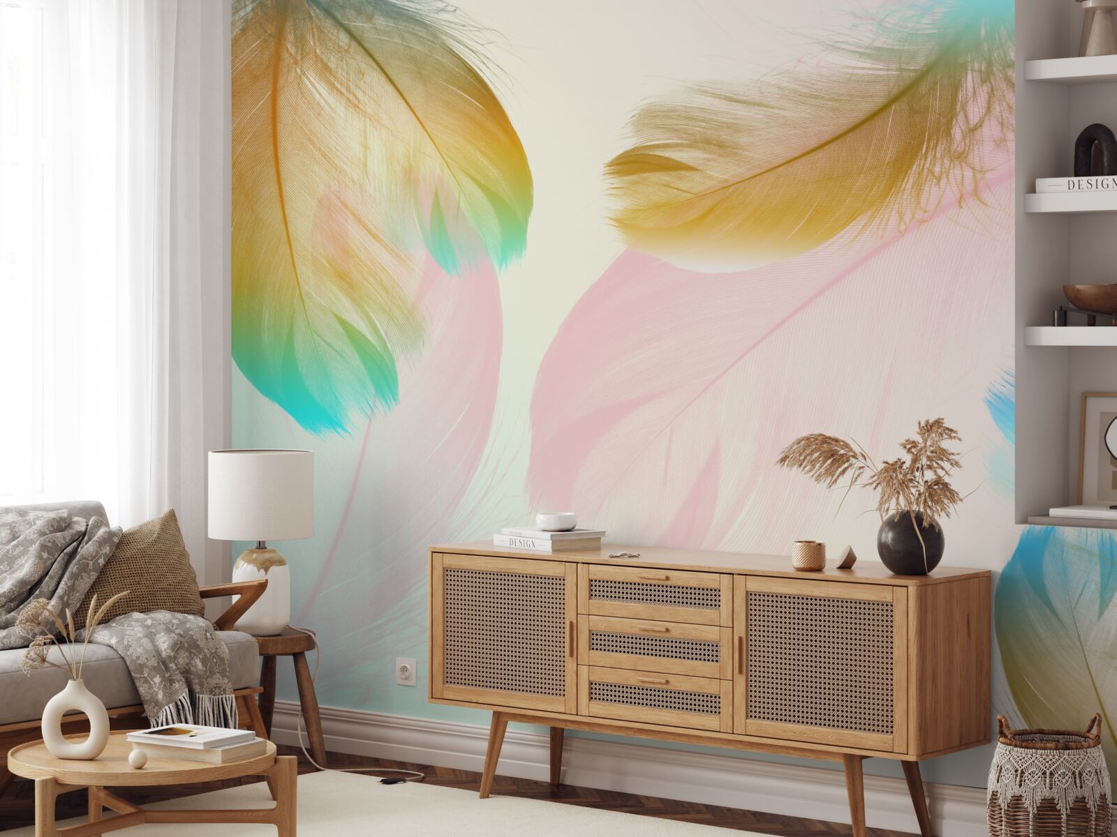 Фотошпалери пастельне пір'я