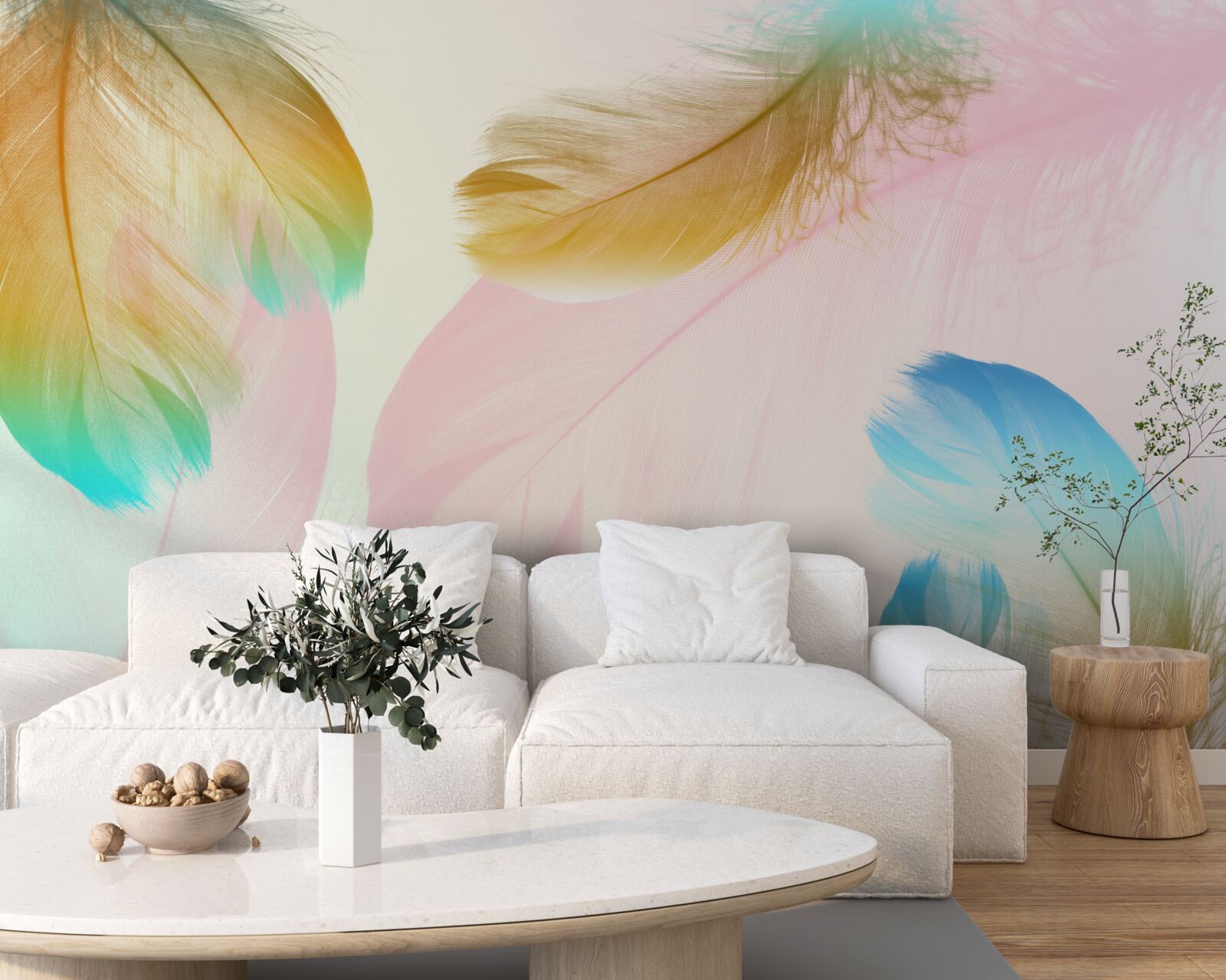 Фотошпалери пастельне пір'я