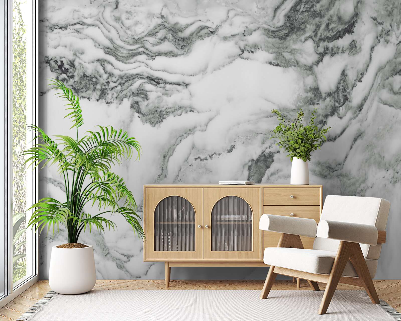 Фотошпалери традиційний мармур у чорно-білих тонах