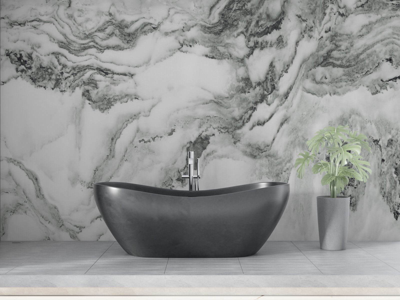 Фотошпалери традиційний мармур у чорно-білих тонах