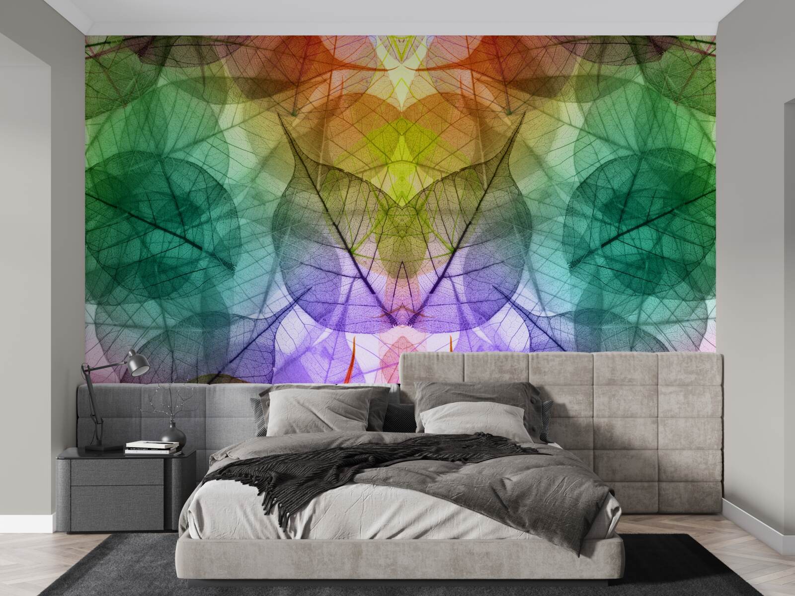 Фотошпалери листя переливається всіма відтінками веселки