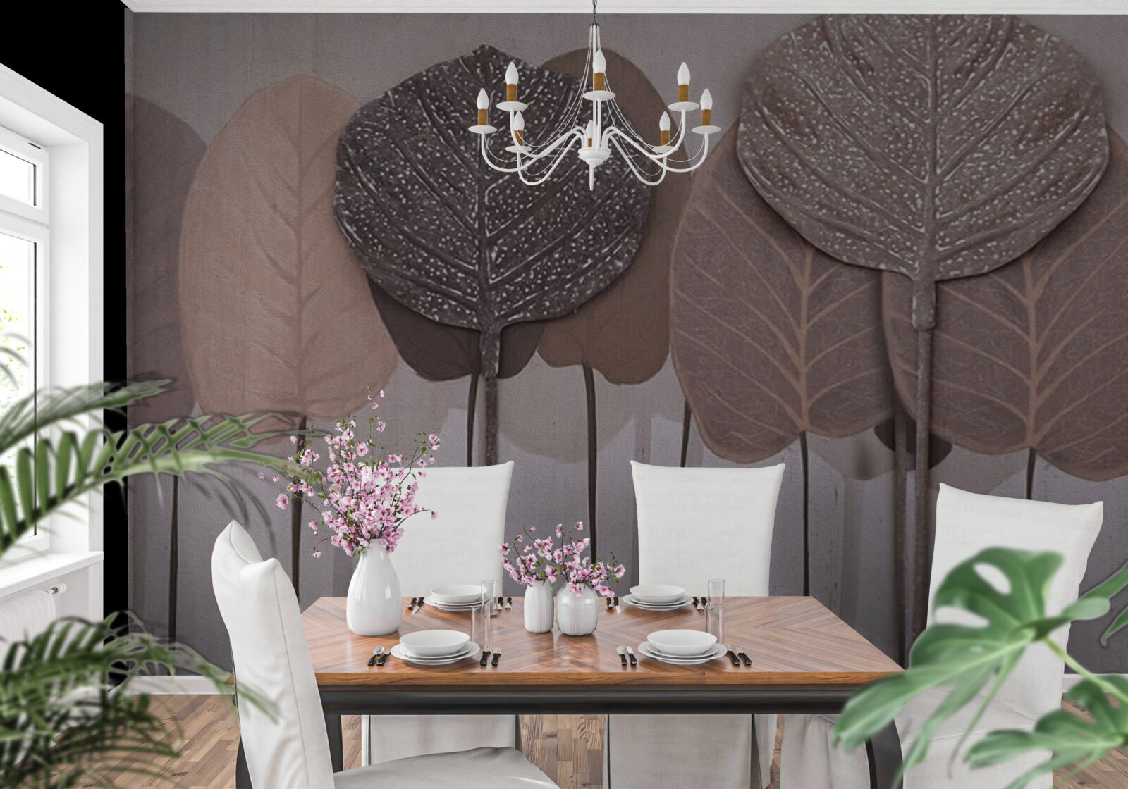 Фотошпалери ліс, вкритий осіннім листям