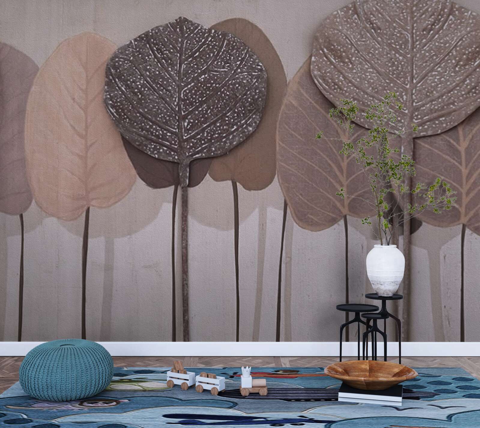 Фотошпалери ліс, вкритий осіннім листям