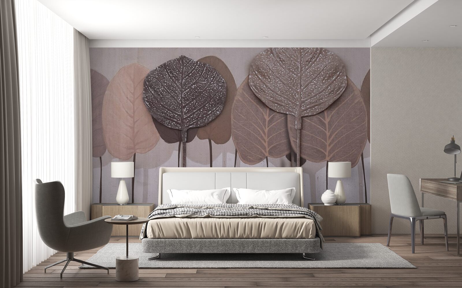 Фотошпалери ліс, вкритий осіннім листям