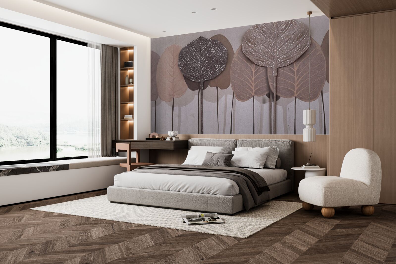 Фотошпалери ліс, вкритий осіннім листям