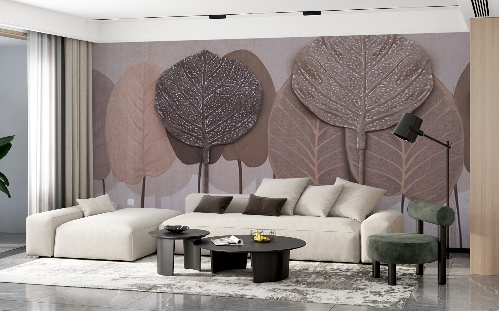 Фотошпалери ліс, вкритий осіннім листям