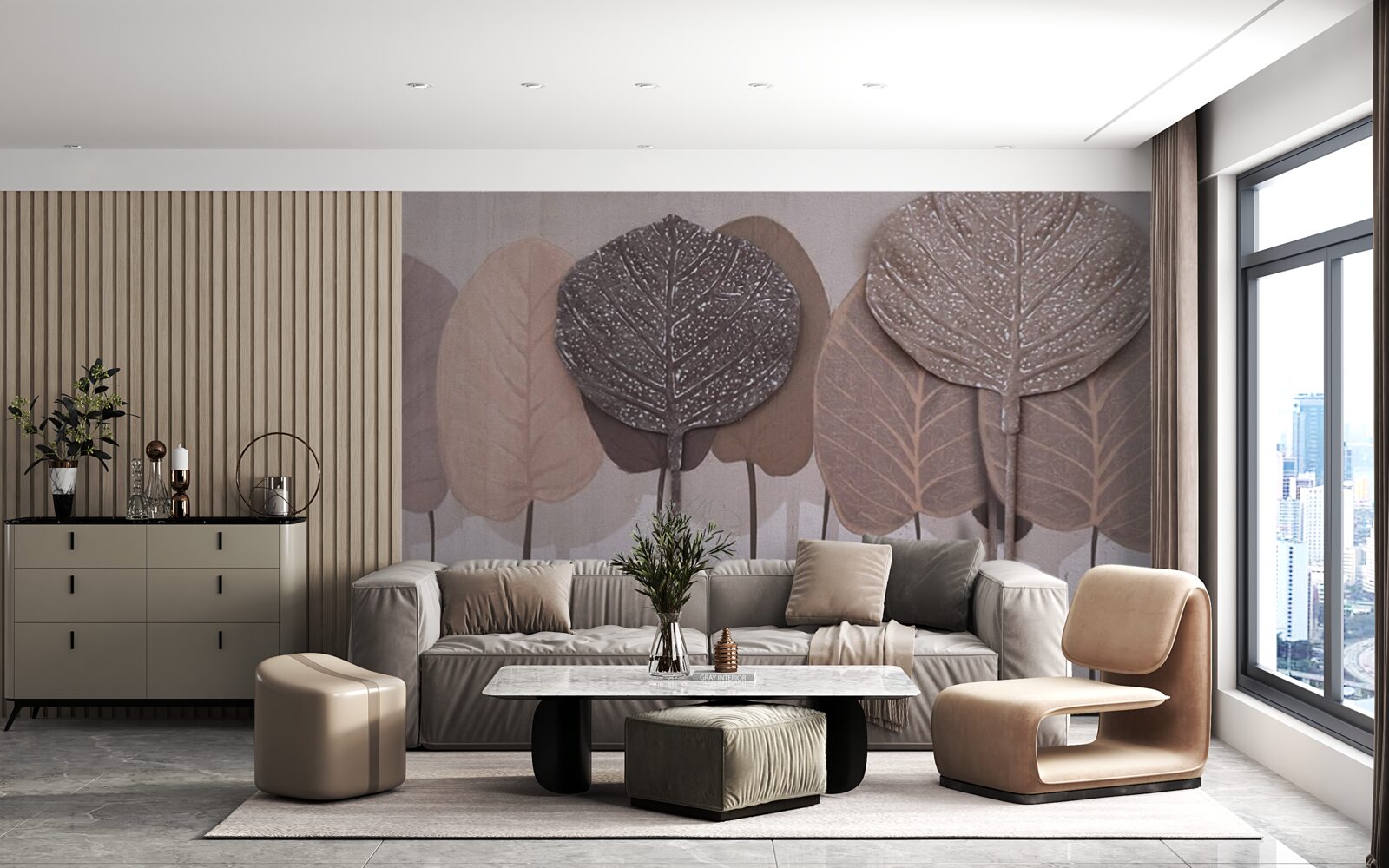 Фотошпалери ліс, вкритий осіннім листям