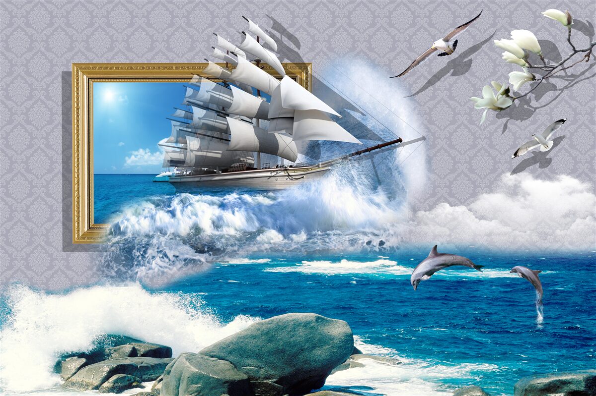 Фотошпалери зображення морського урагану на вітряку