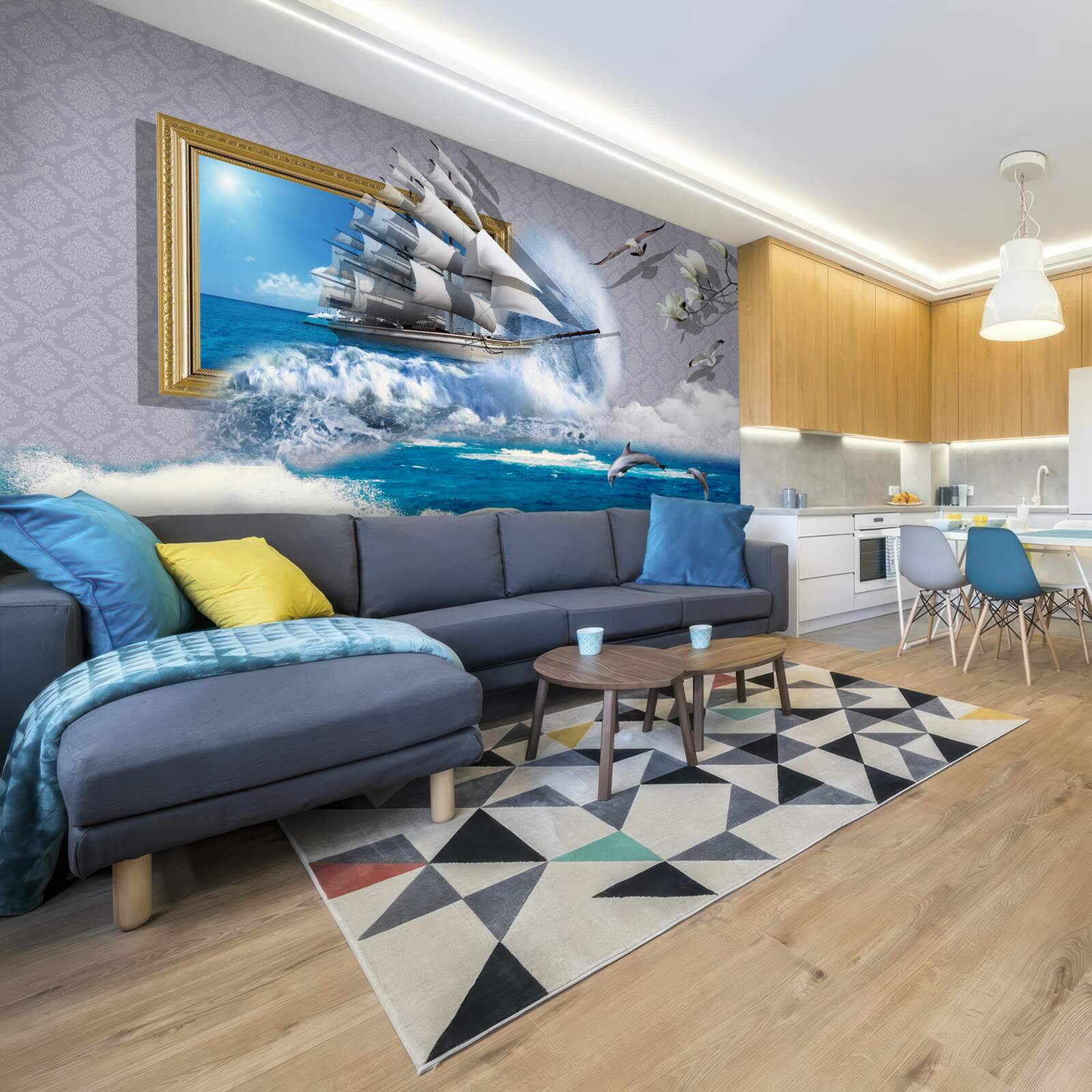 Фотошпалери зображення морського урагану на вітряку