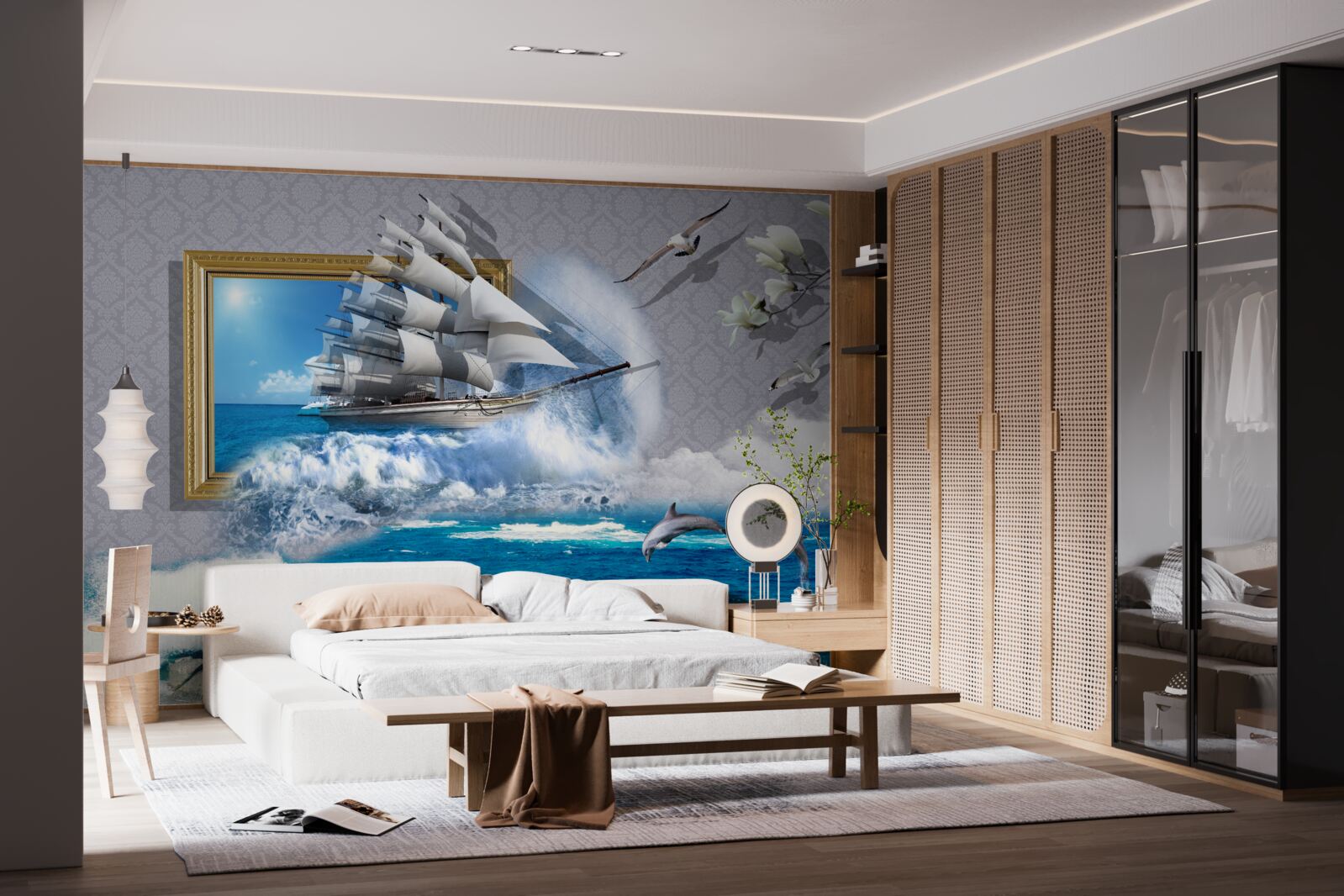 Фотошпалери зображення морського урагану на вітряку