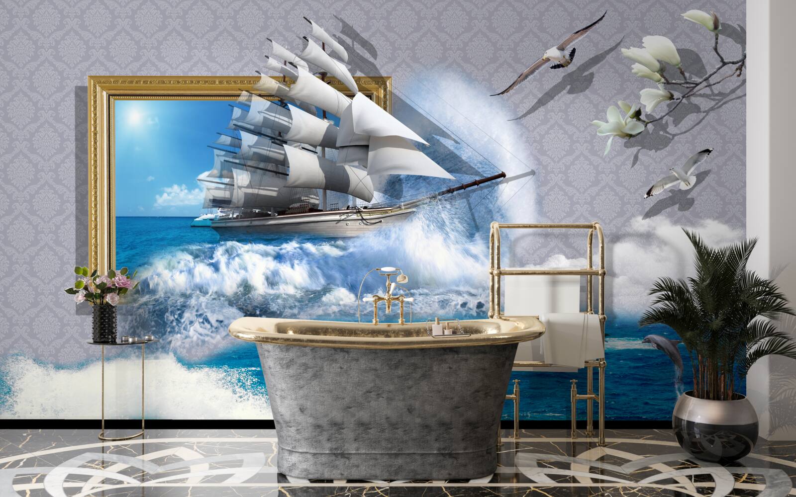 Фотошпалери зображення морського урагану на вітряку