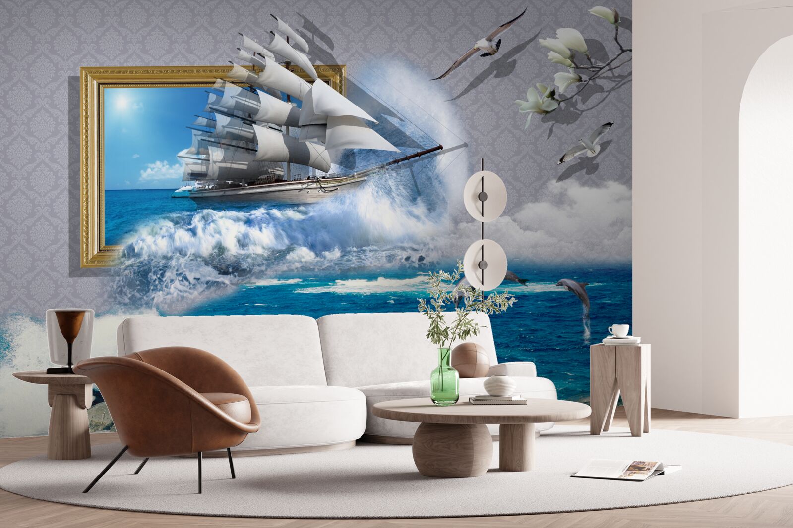 Фотошпалери зображення морського урагану на вітряку