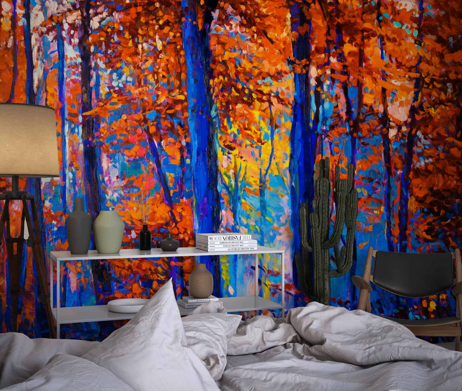 Фотошпалери контраст кольорів у лісі восени