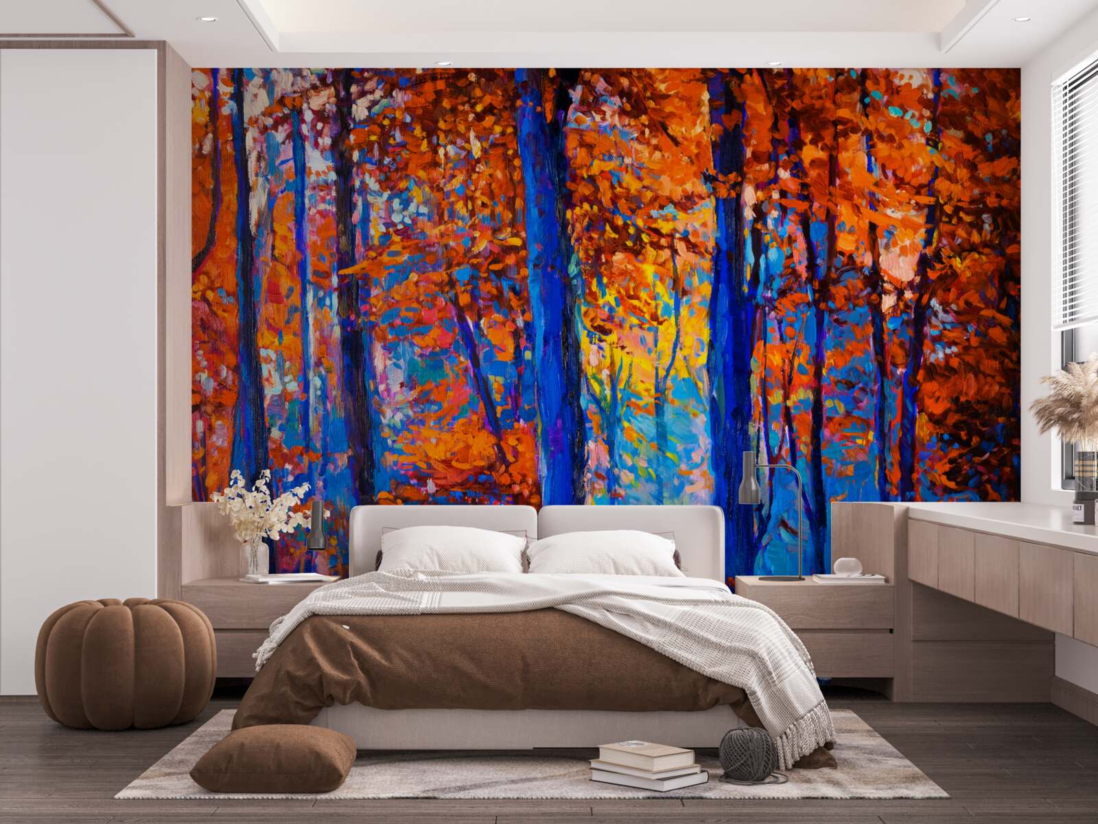 Фотошпалери контраст кольорів у лісі восени