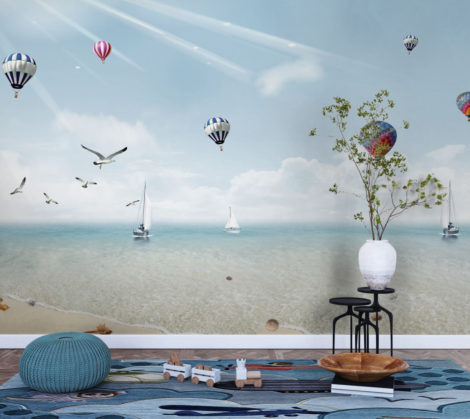 Фотошпалери море, повне повітряних кульок