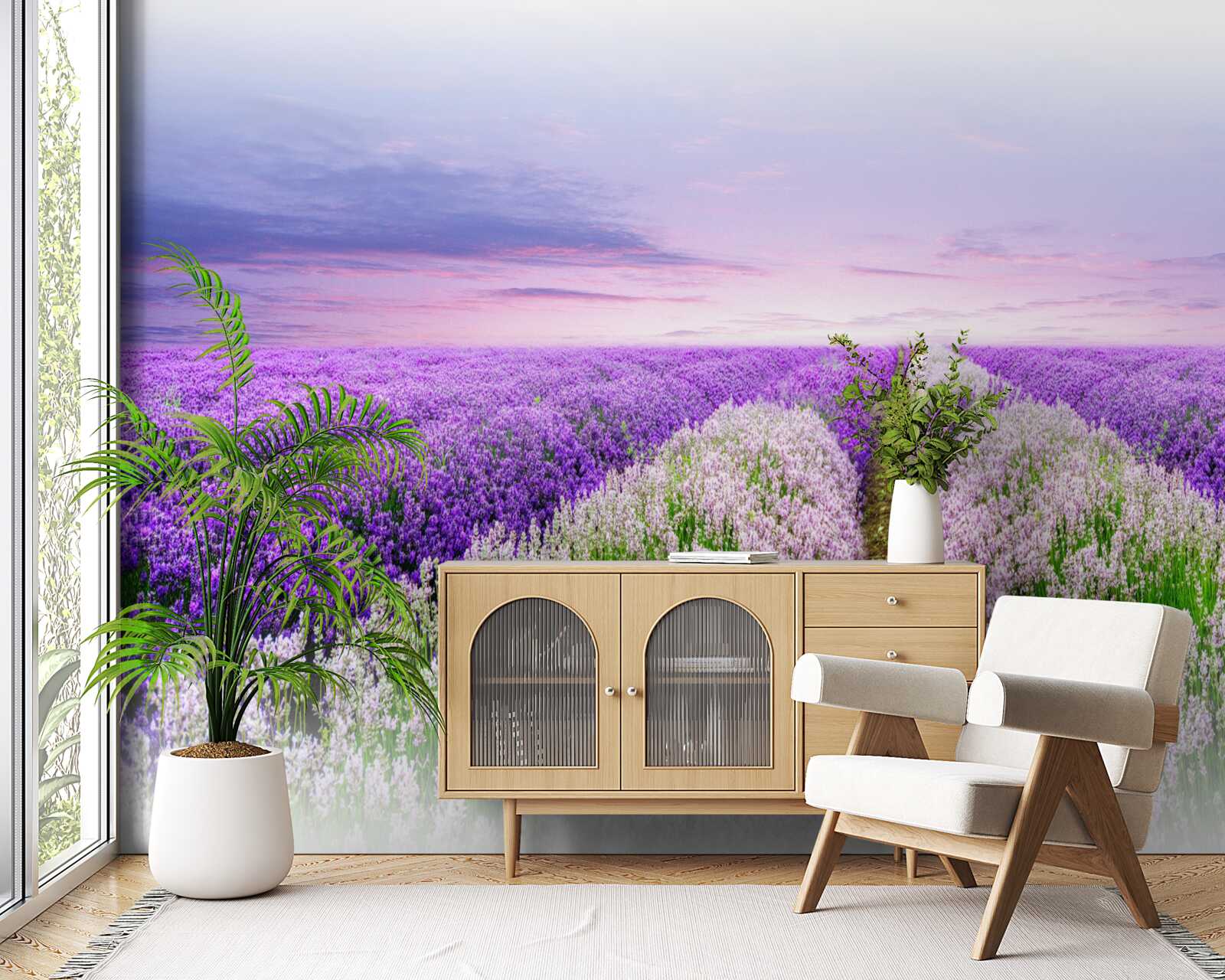 Фотошпалери поле із запашною лавандою на луках