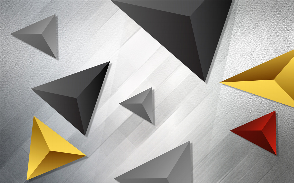 Фотошпалери трикутники різних відтінків, що ширяють у повітрі