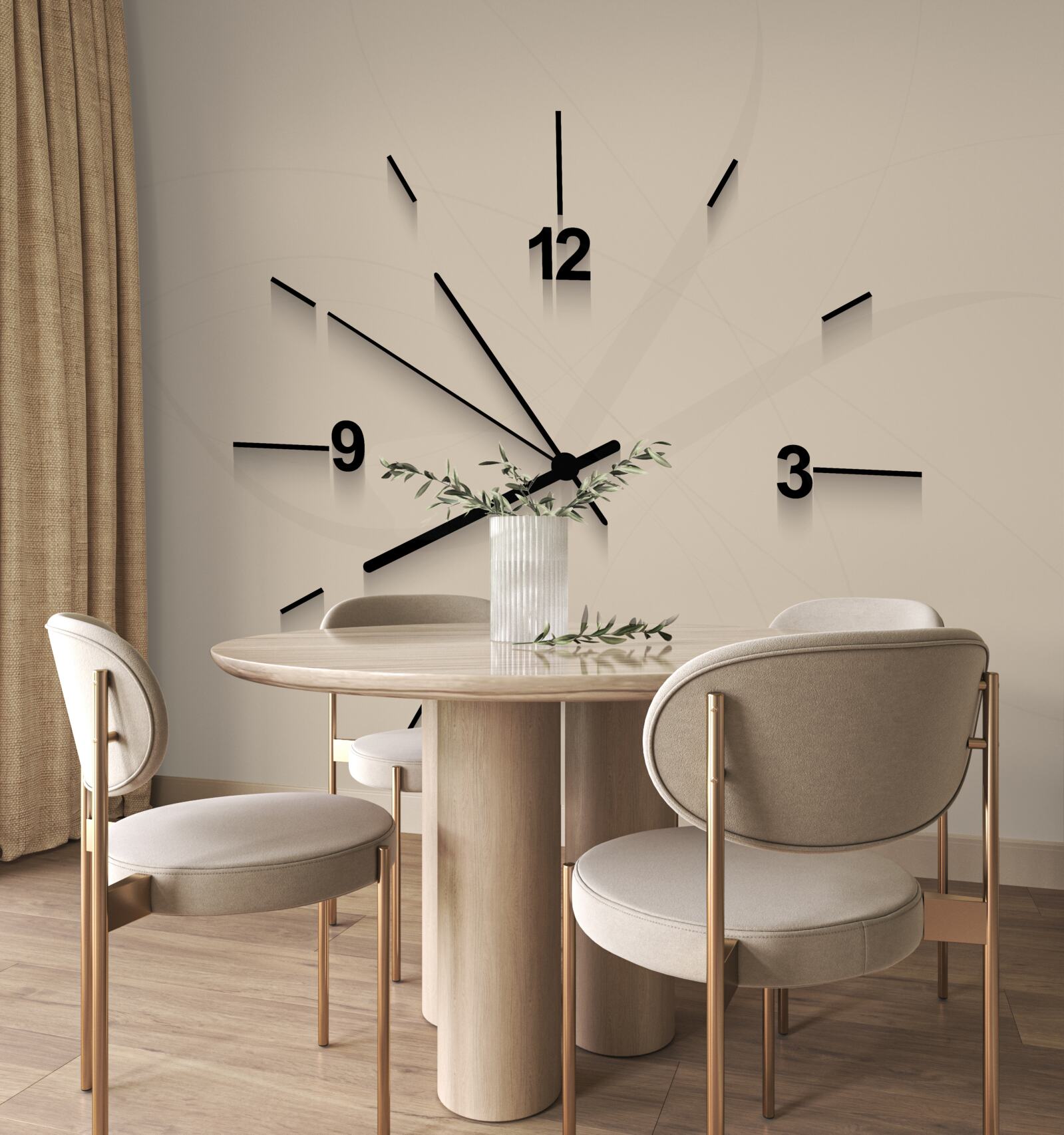 Фотошпалери настінний годинник з чотирма цифрами