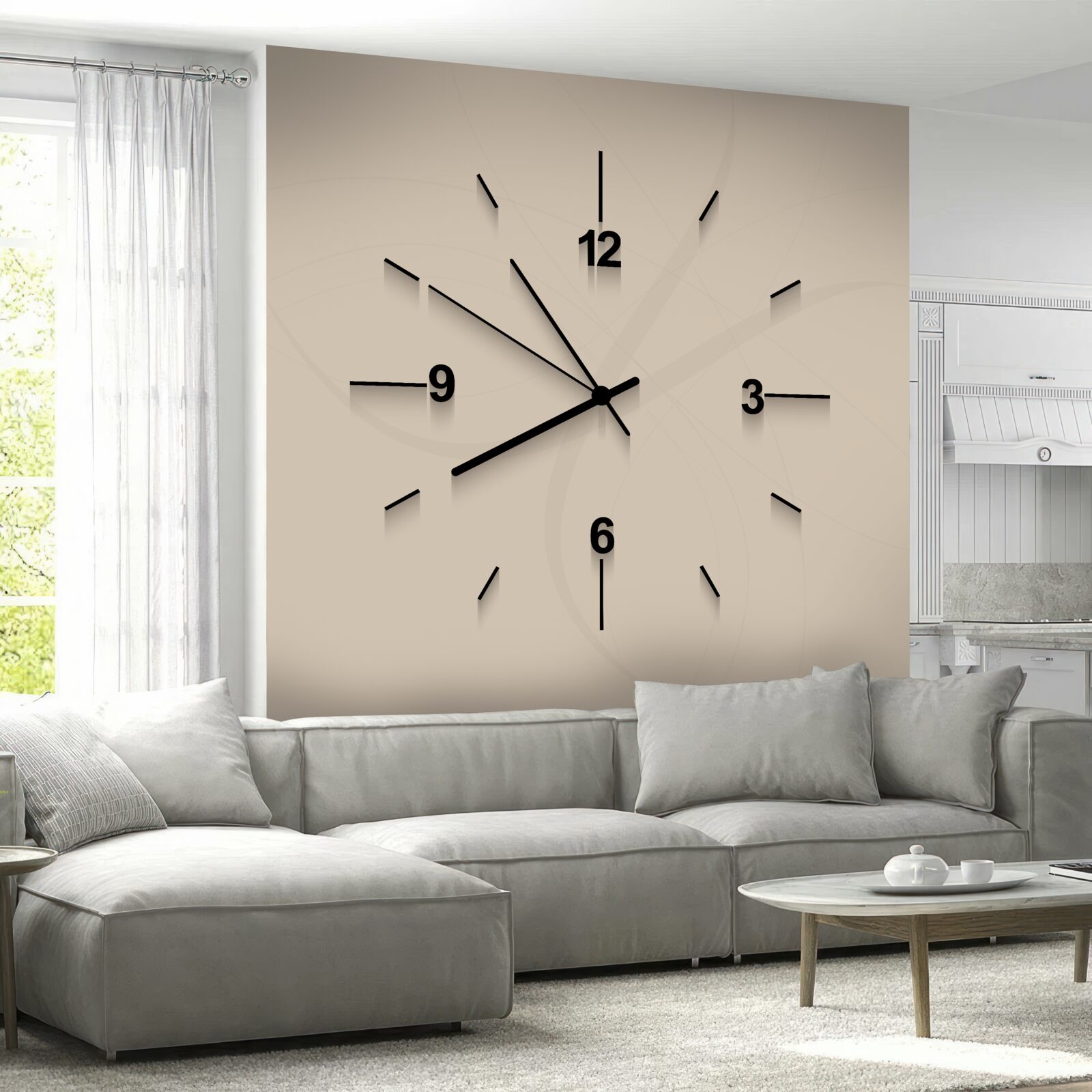 Фотошпалери настінний годинник з чотирма цифрами