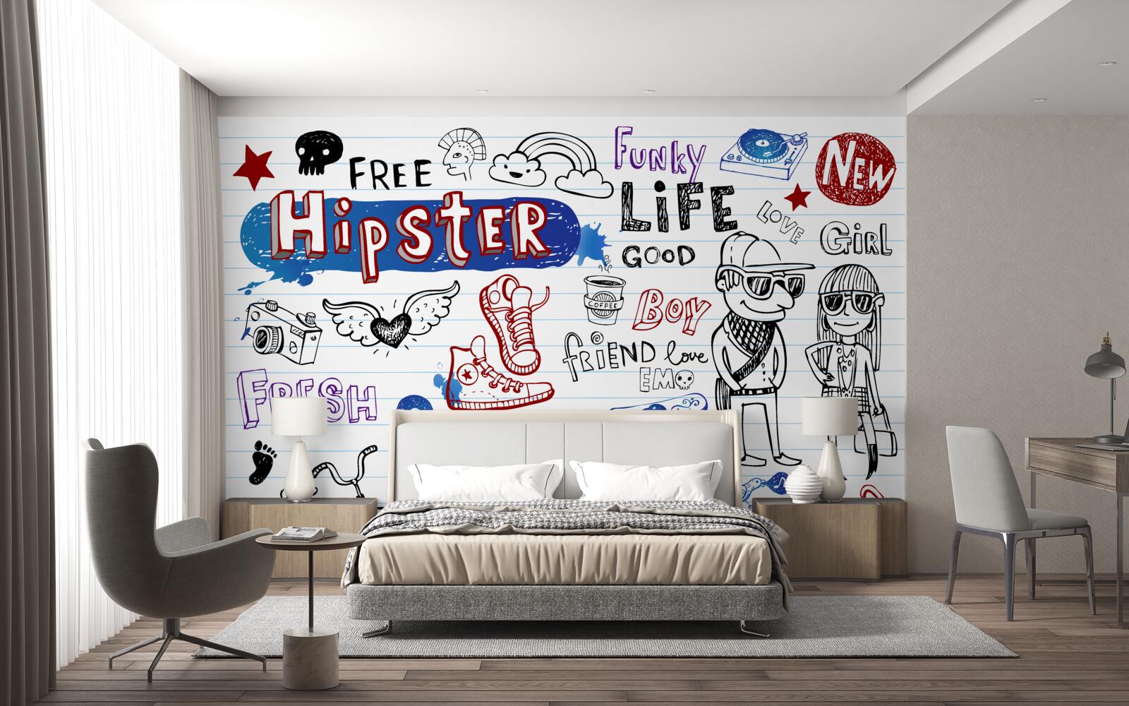 Фотошпалери наклейки для молоді