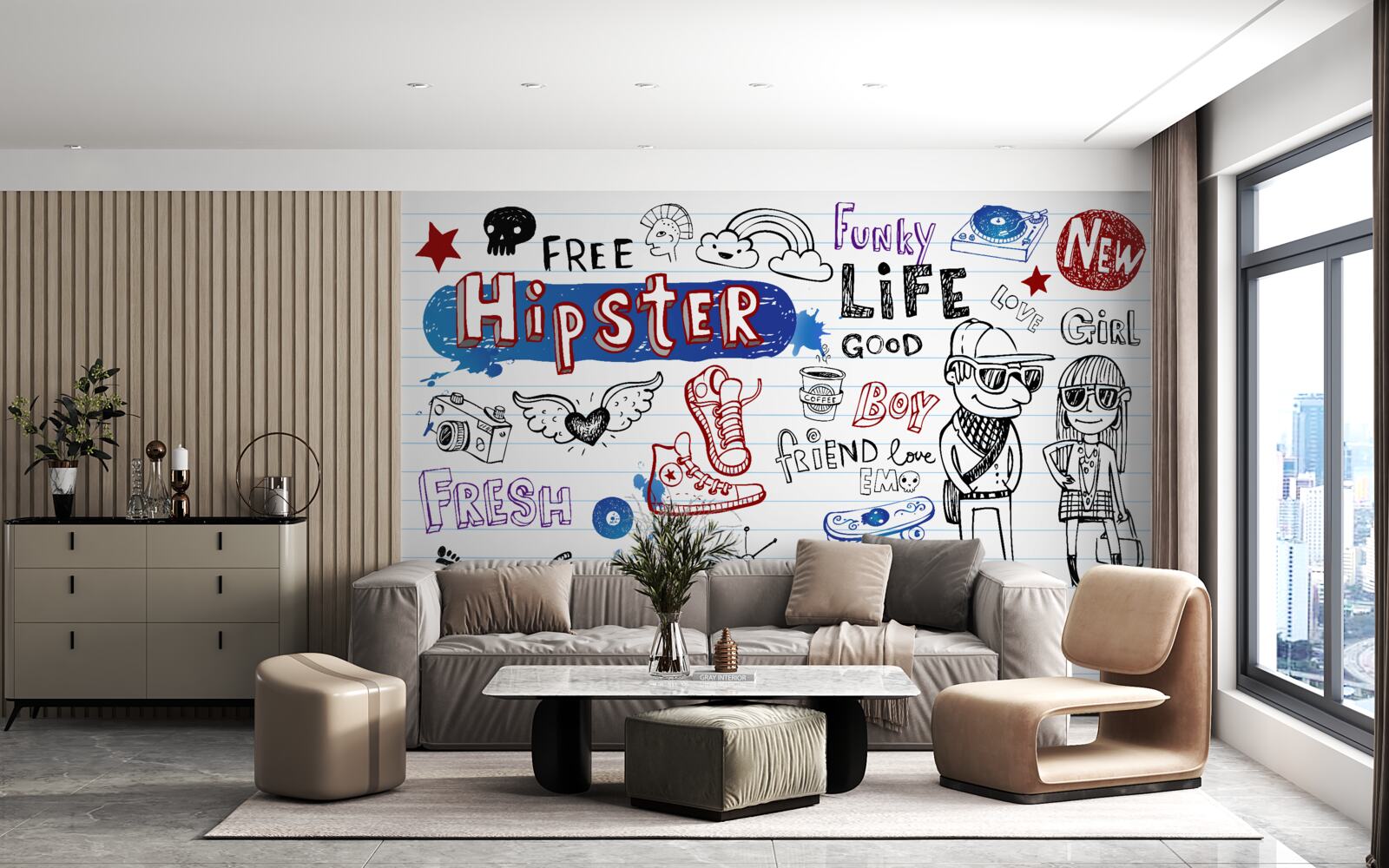 Фотошпалери наклейки для молоді