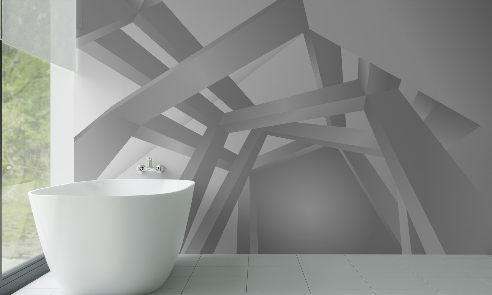 Фотошпалери коридор з яскравим геометричним малюнком