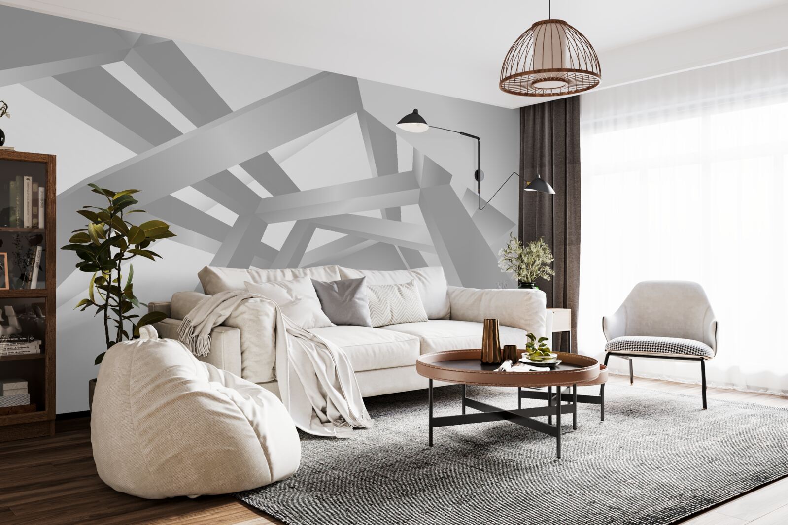 Фотошпалери коридор з яскравим геометричним малюнком