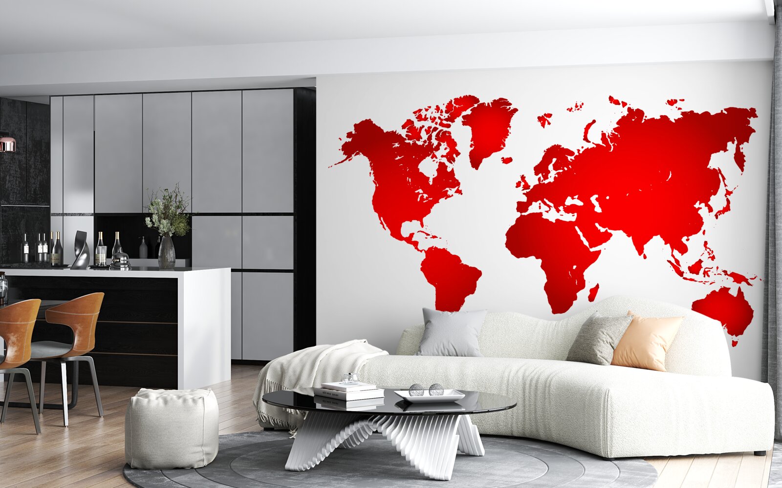 Фотошпалери червона карта світу