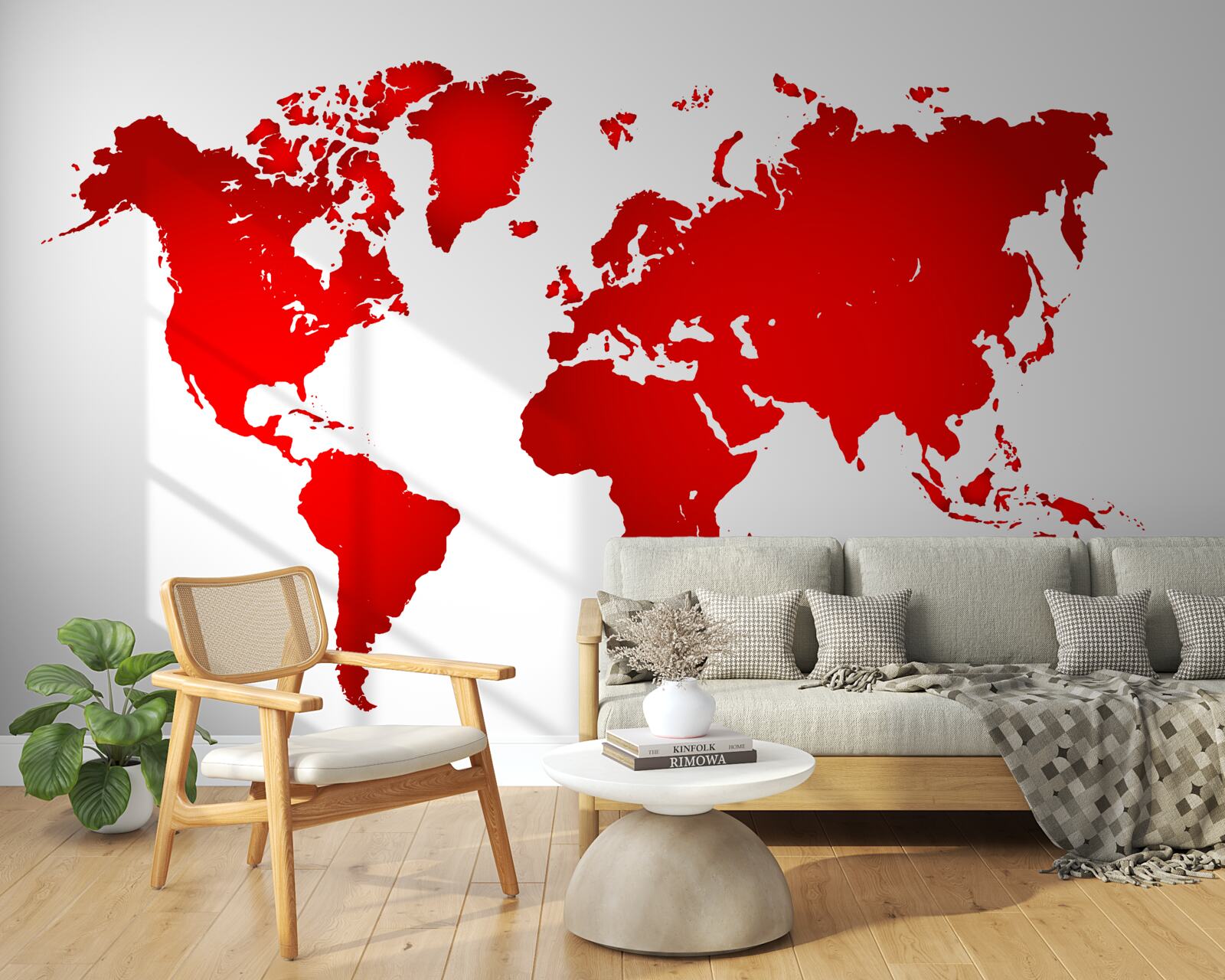 Фотошпалери червона карта світу