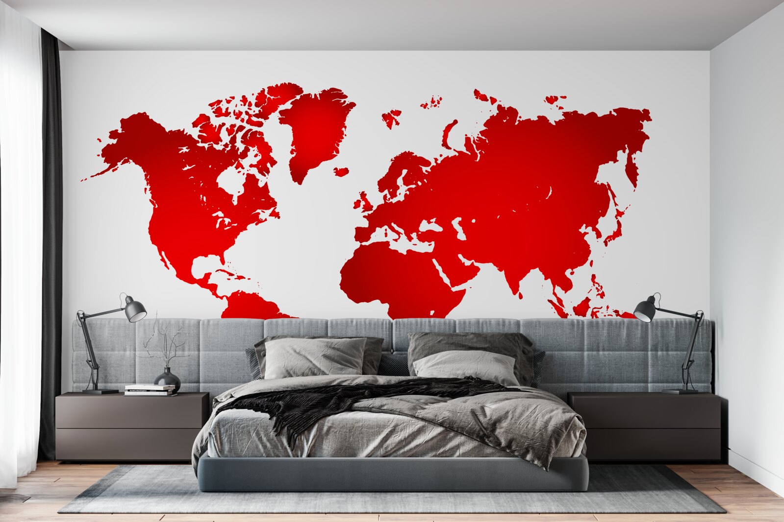 Фотошпалери червона карта світу