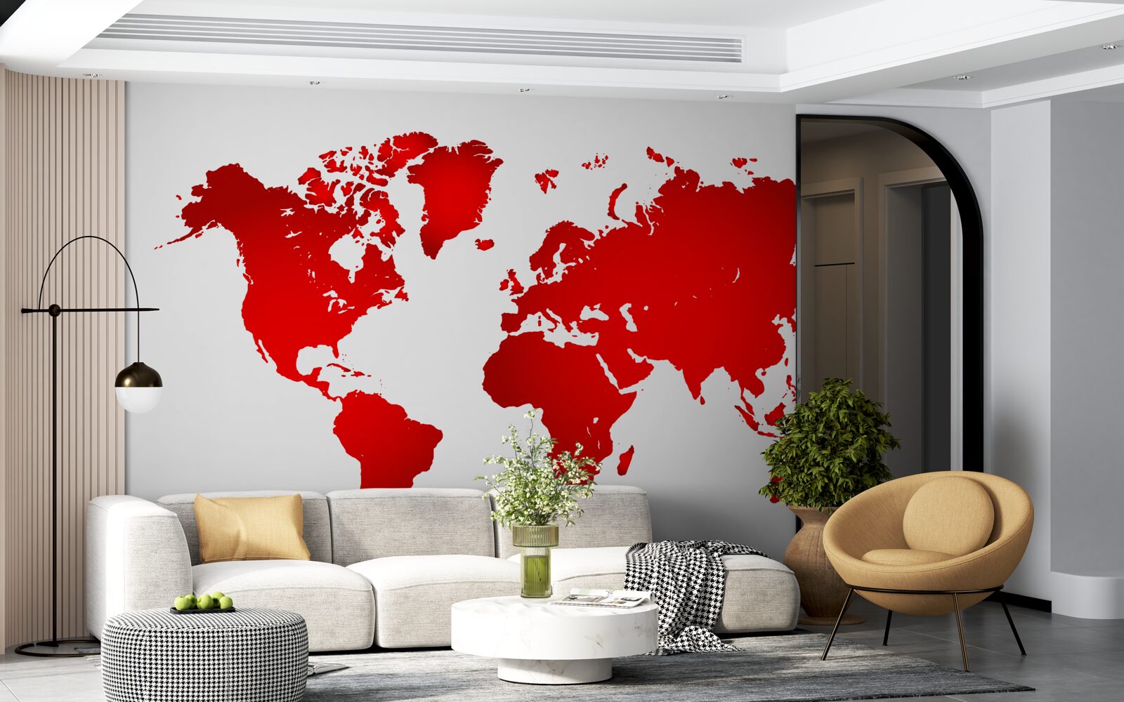 Фотошпалери червона карта світу