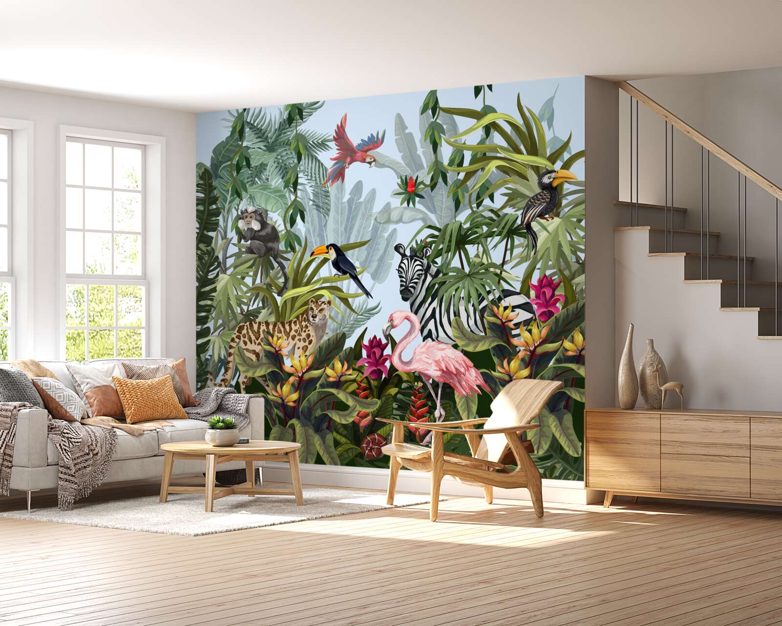 Фотошпалери денна рослинність і дикі тварини джунглів